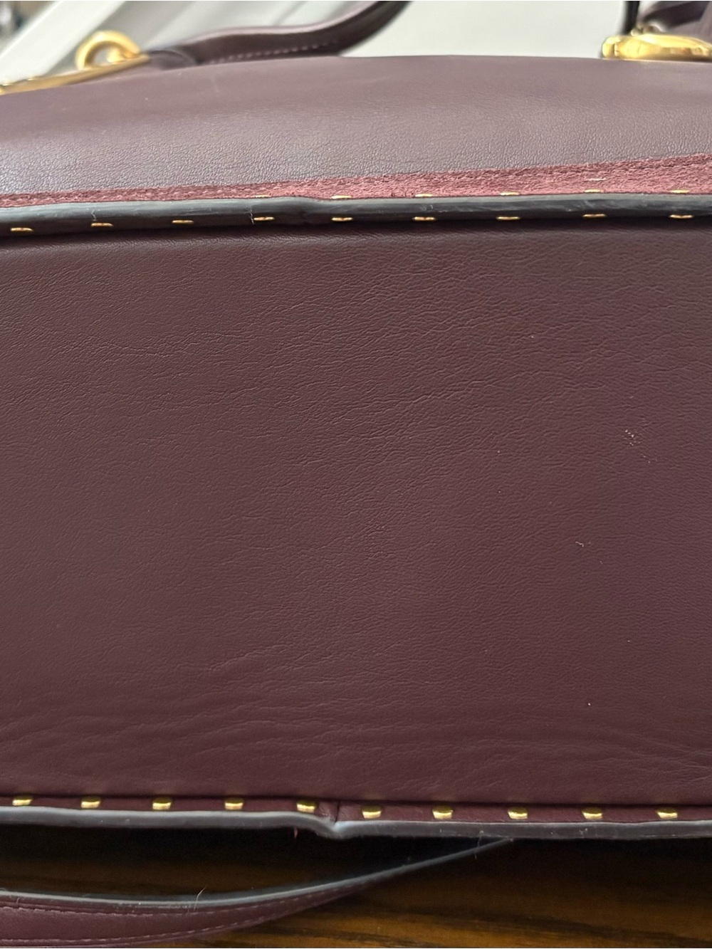 Coach Dreamer 36 with Border Rivets Oxblood Leather Satchel (charms not include) - Picture 7 of 11